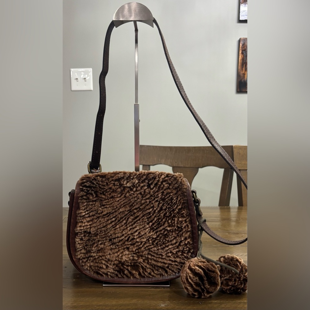 Patricia Nash Laser Cut Sherpa Collection Bari Saddle Bag